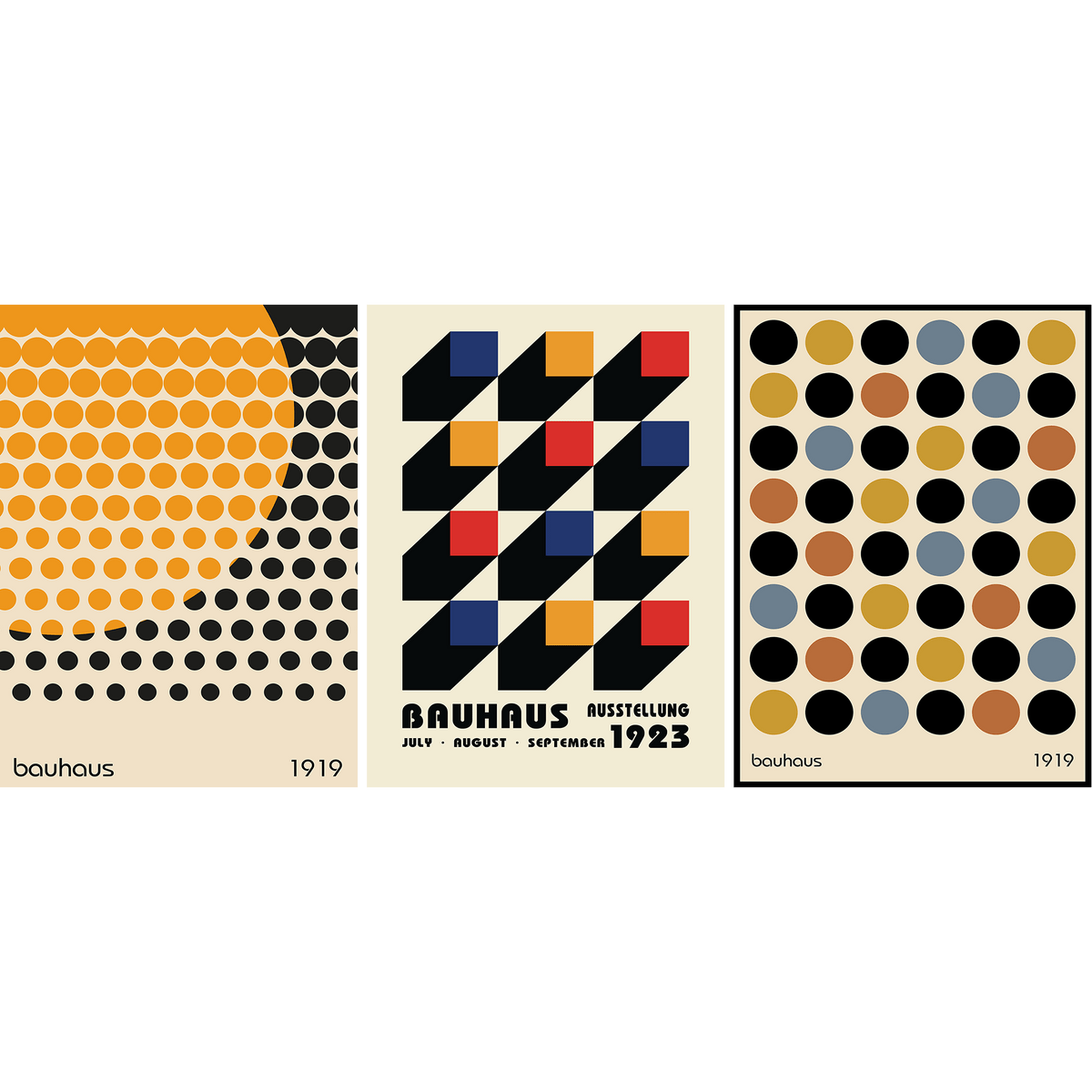 Bauhaus Bauhaus Print Exhibition Poster Set of 3 Prints Wall Art Pho