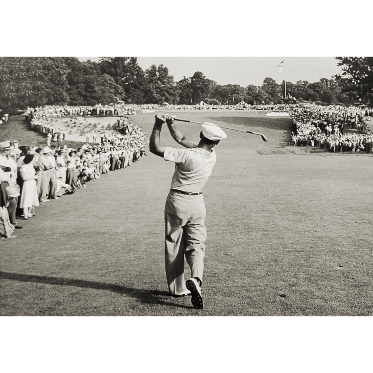 Framed Ben Hogan famous 1-Iron shot 1950 US fashion Open Photo