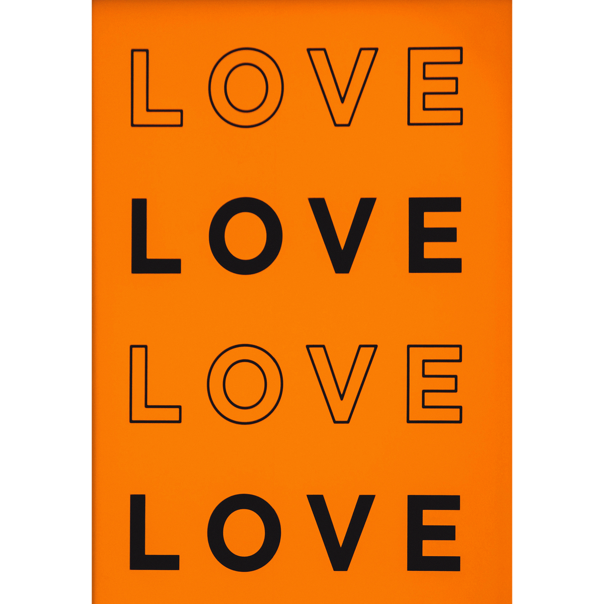 Love Orange Wall Art Wrapped Frame Canvas Print The Art Print Company