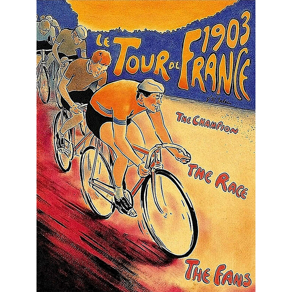 Vintage Paris 1st Edition Tour de France Cycling 1903 Poster Wall Picture  A4 +