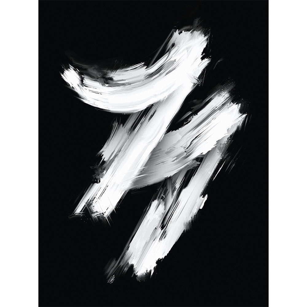 Paint Strokes Abstract Art Black and White Wall Art Wrapped Frame Ca