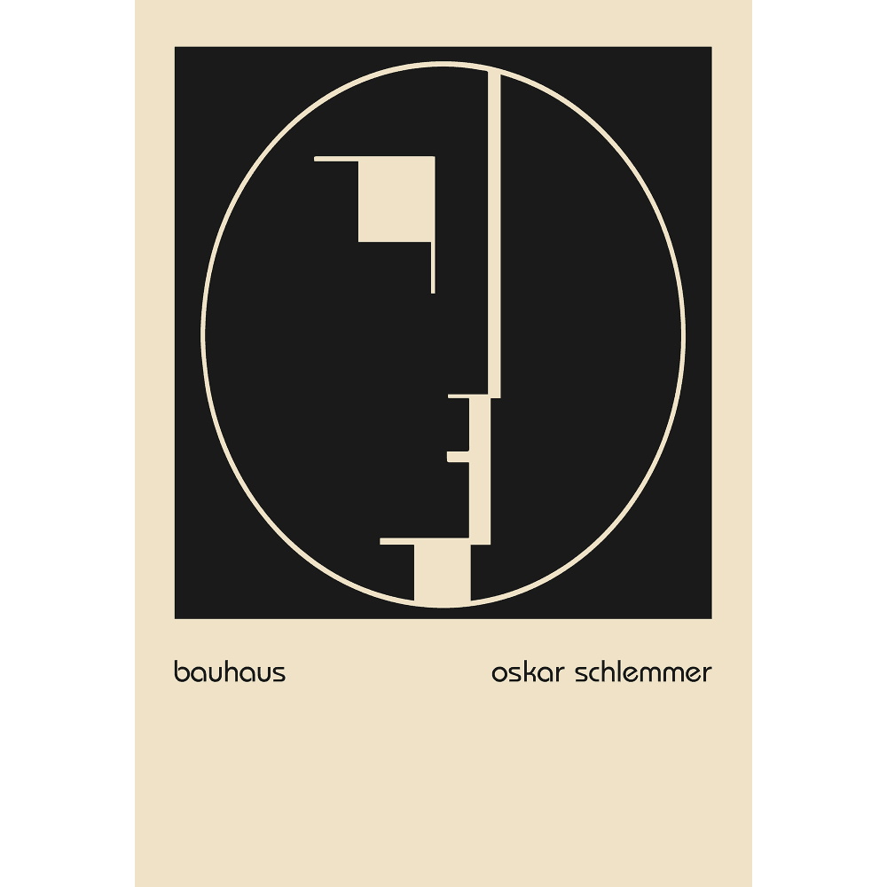 Bauhaus Head Emblem by Oscar Schlemmer - Wall Art Rolled Canvas Print