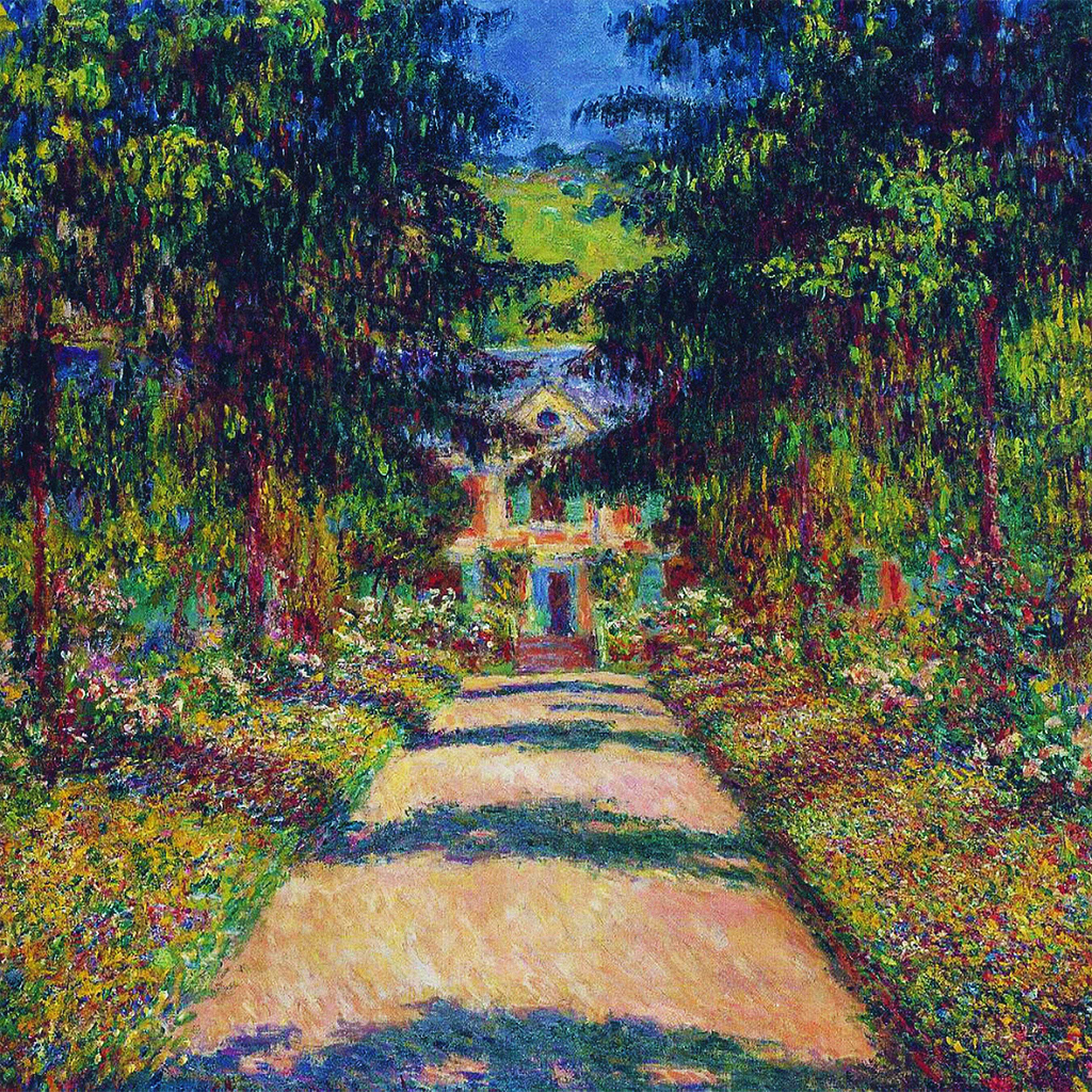 Pathway In Monet's Garden At Giverny by Claude Monet