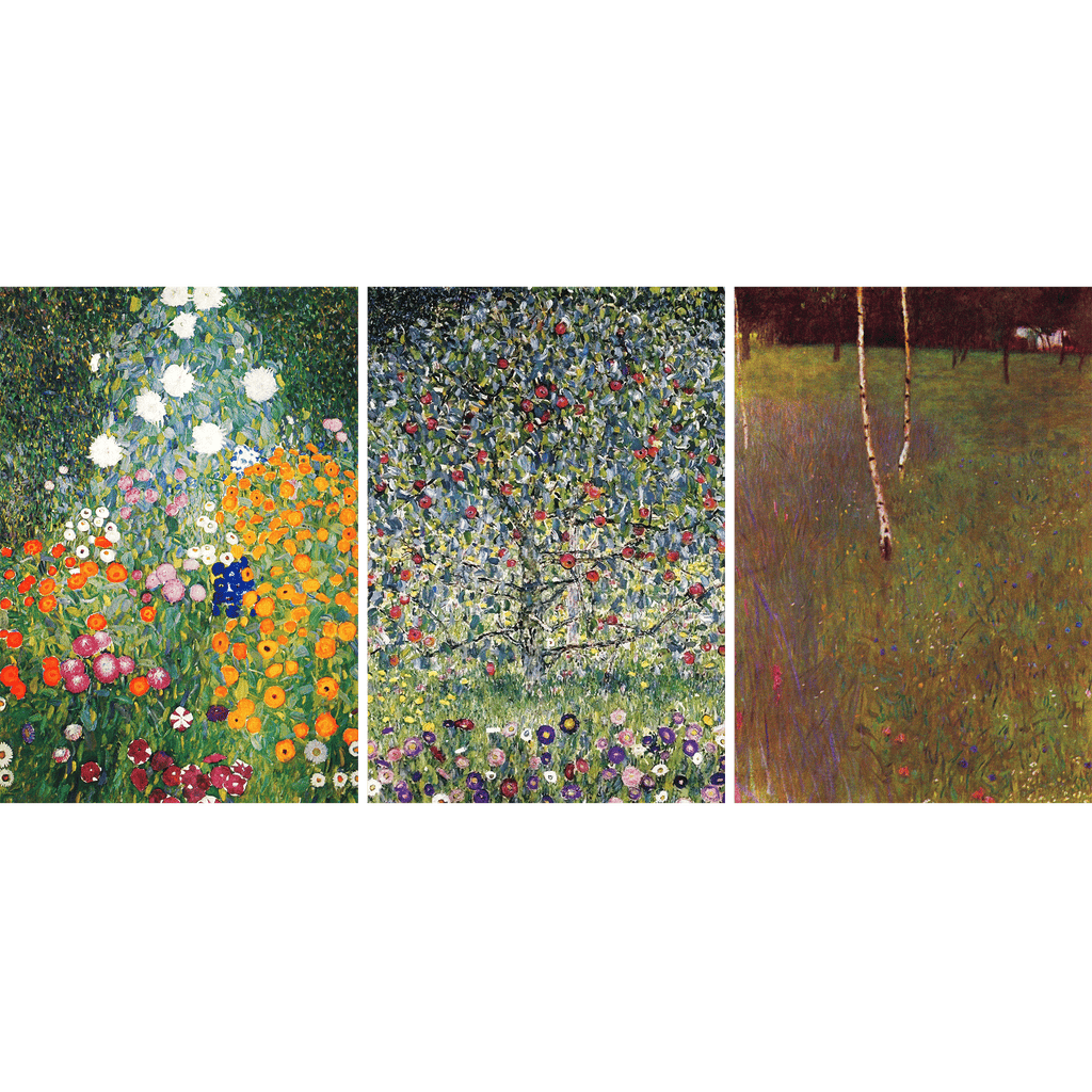 Gustav Klimpt Botanical Art - Set Of 3 Detailed Prints