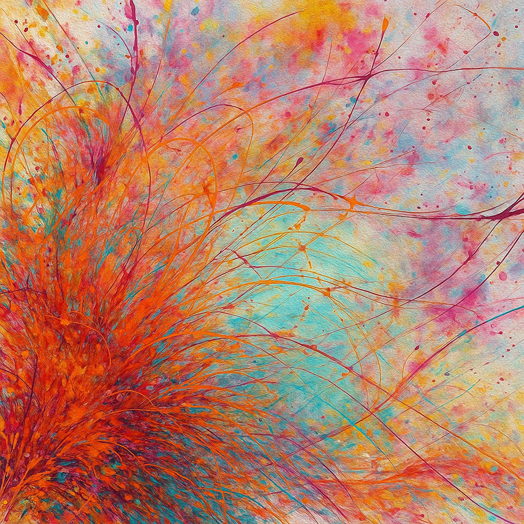 Exploding Abstract Art Vibrant Abstract Explosion - Wall Art Wrapped Frame Canvas Print – The ...