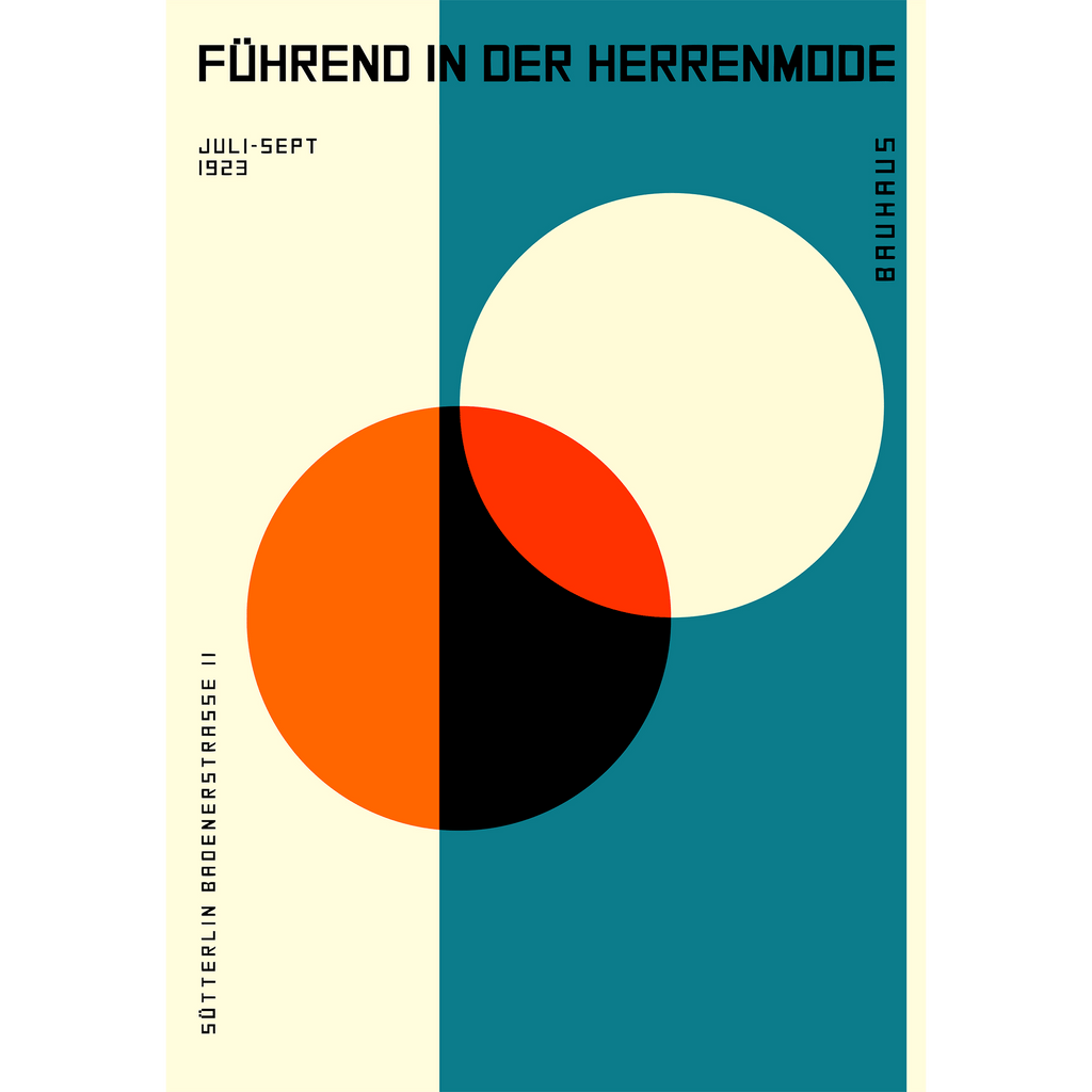 Bauhaus Herrenmode 1923 Orange Circle on Blue