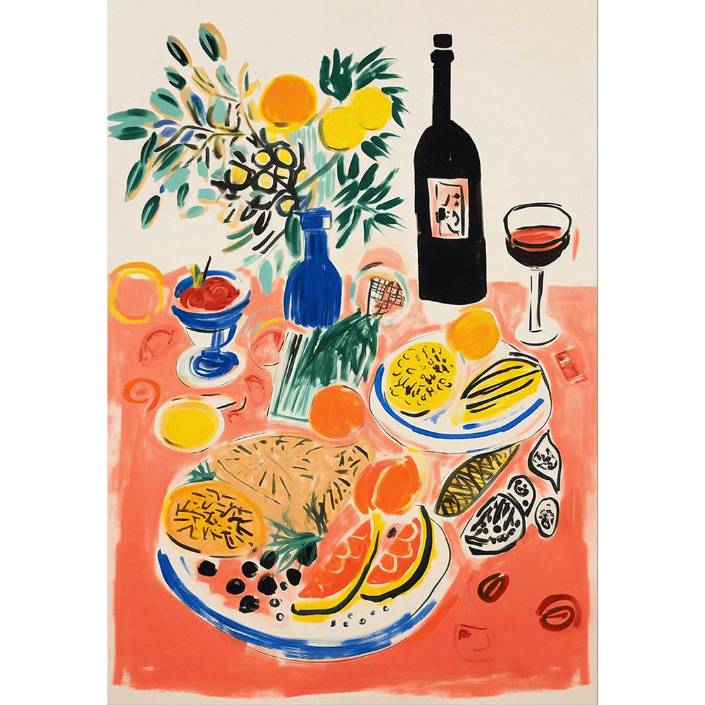 Still Life Kitchen Wall Art Raoul Dufy Style