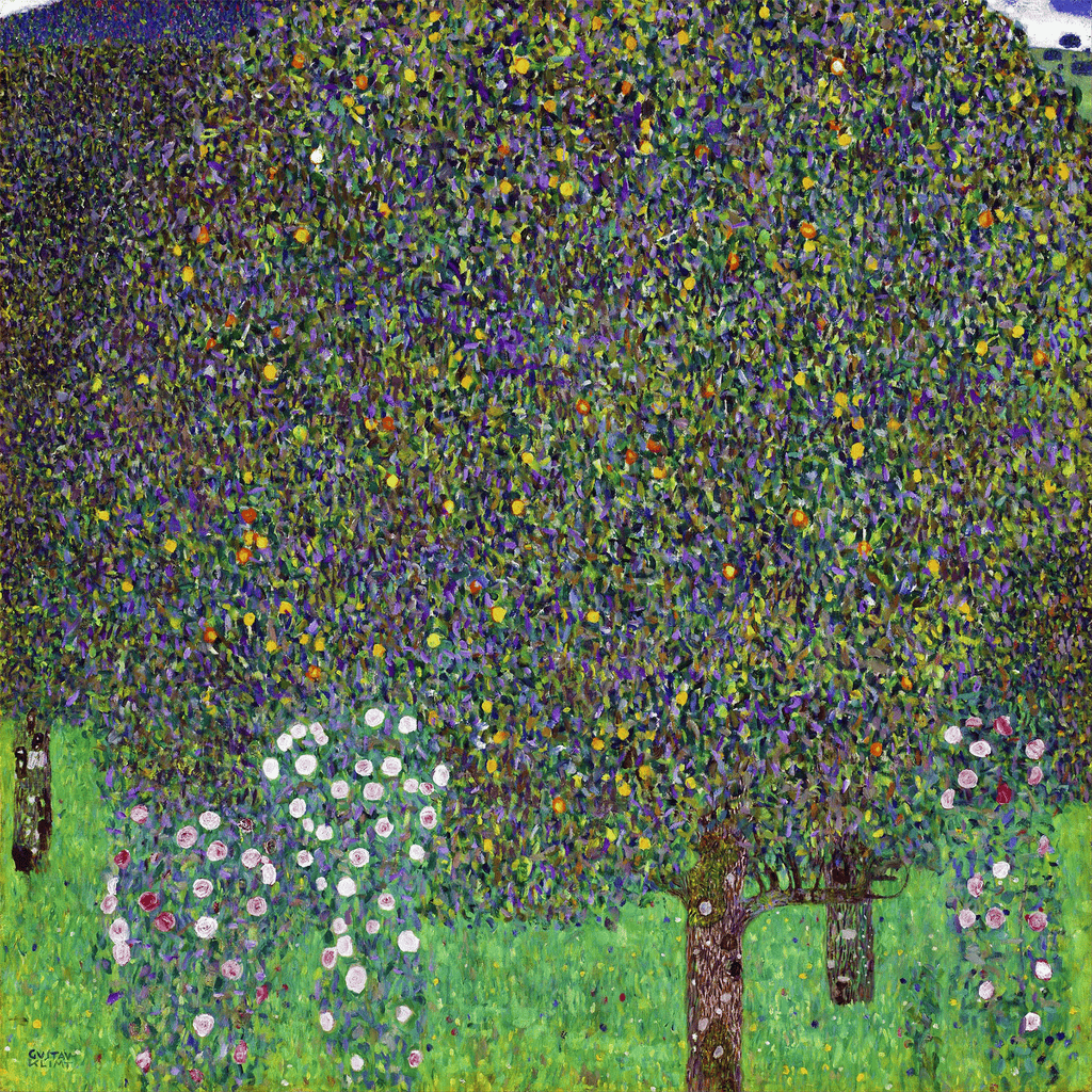 Rosebushes Under The Trees by Gustav Klimt