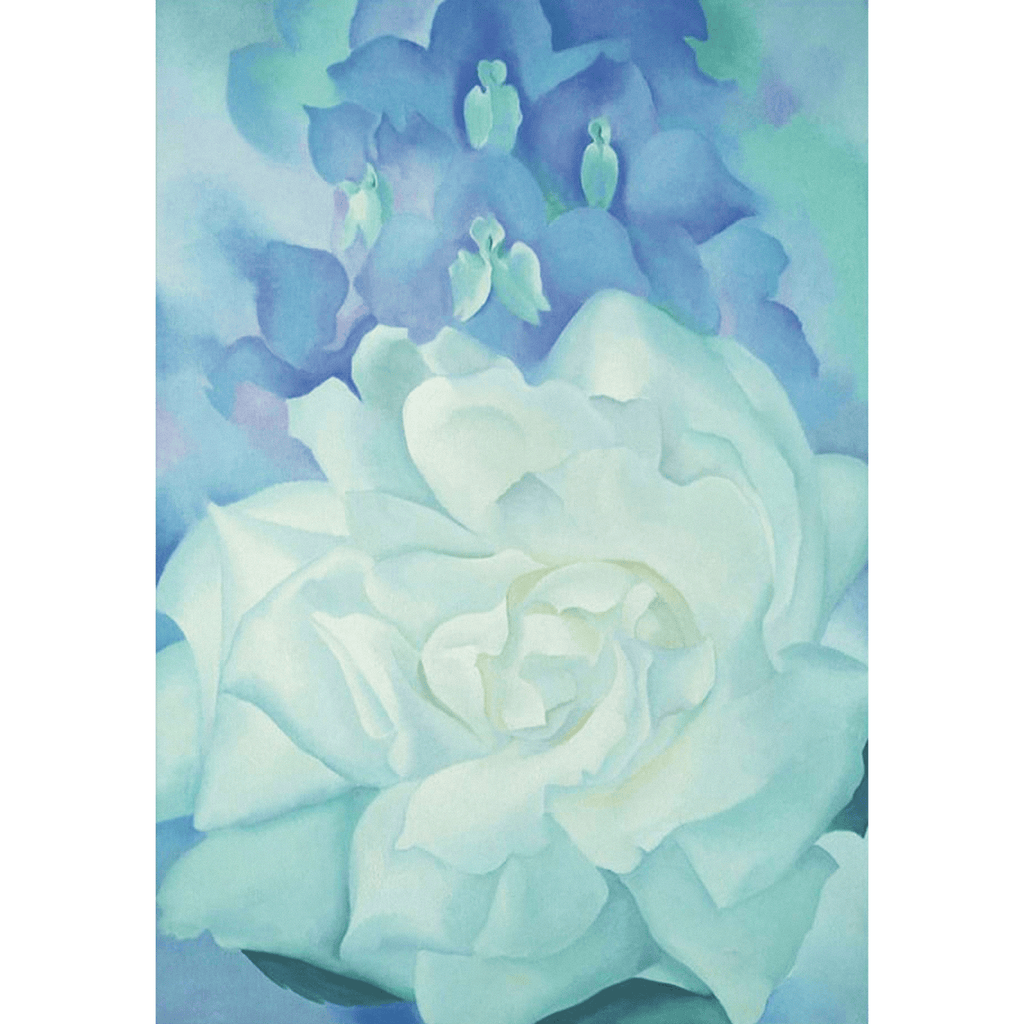 White Rose with Larkspur No 2 by Georgia O'keeffe