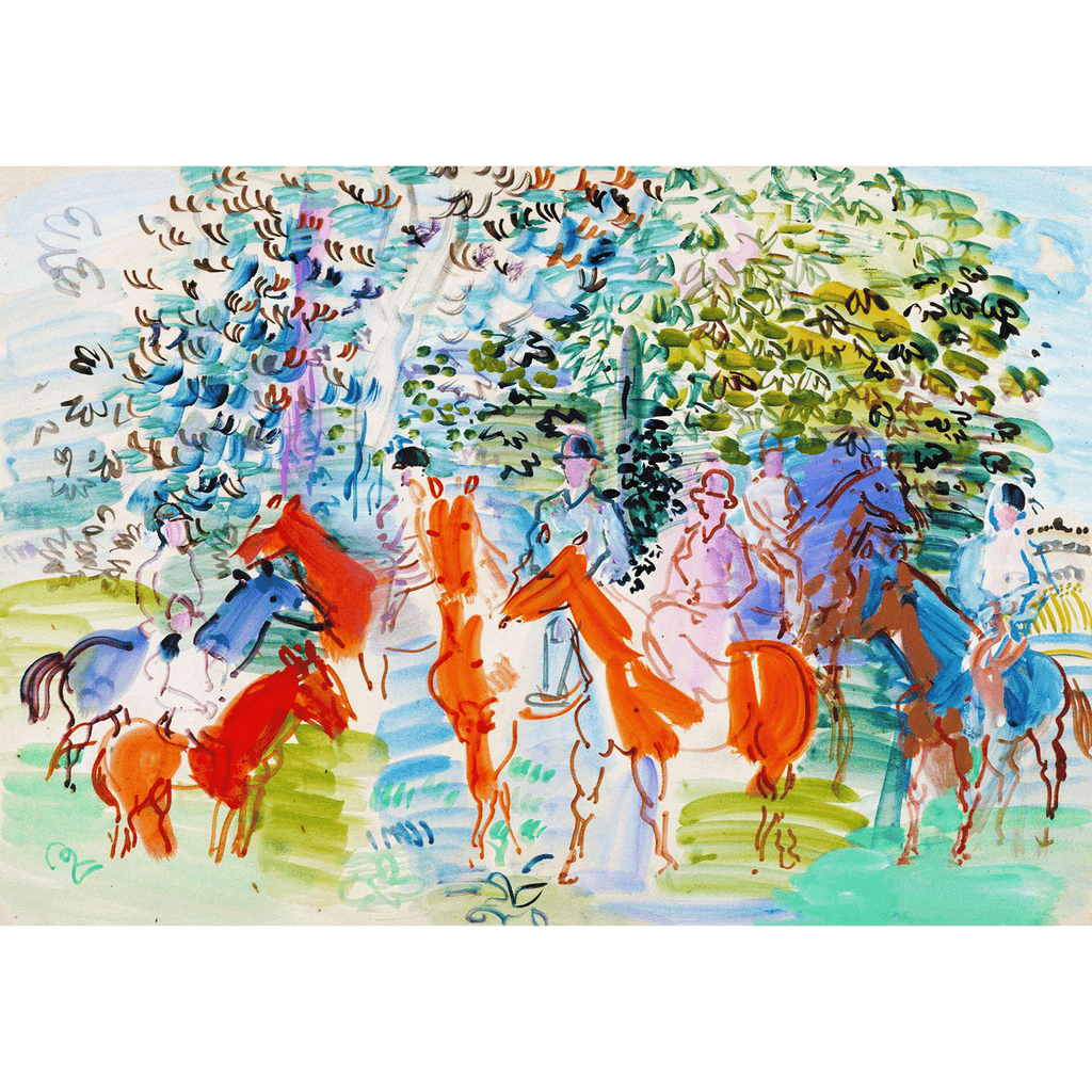 The Kessler Family On Horseback Abstract by Raoul Dufy