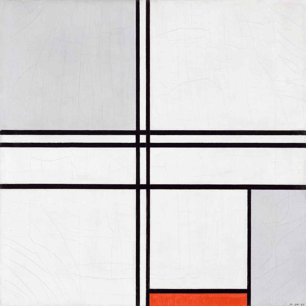 Composition (No. 1) Grey-Red - Abstract by Piet Mondrian