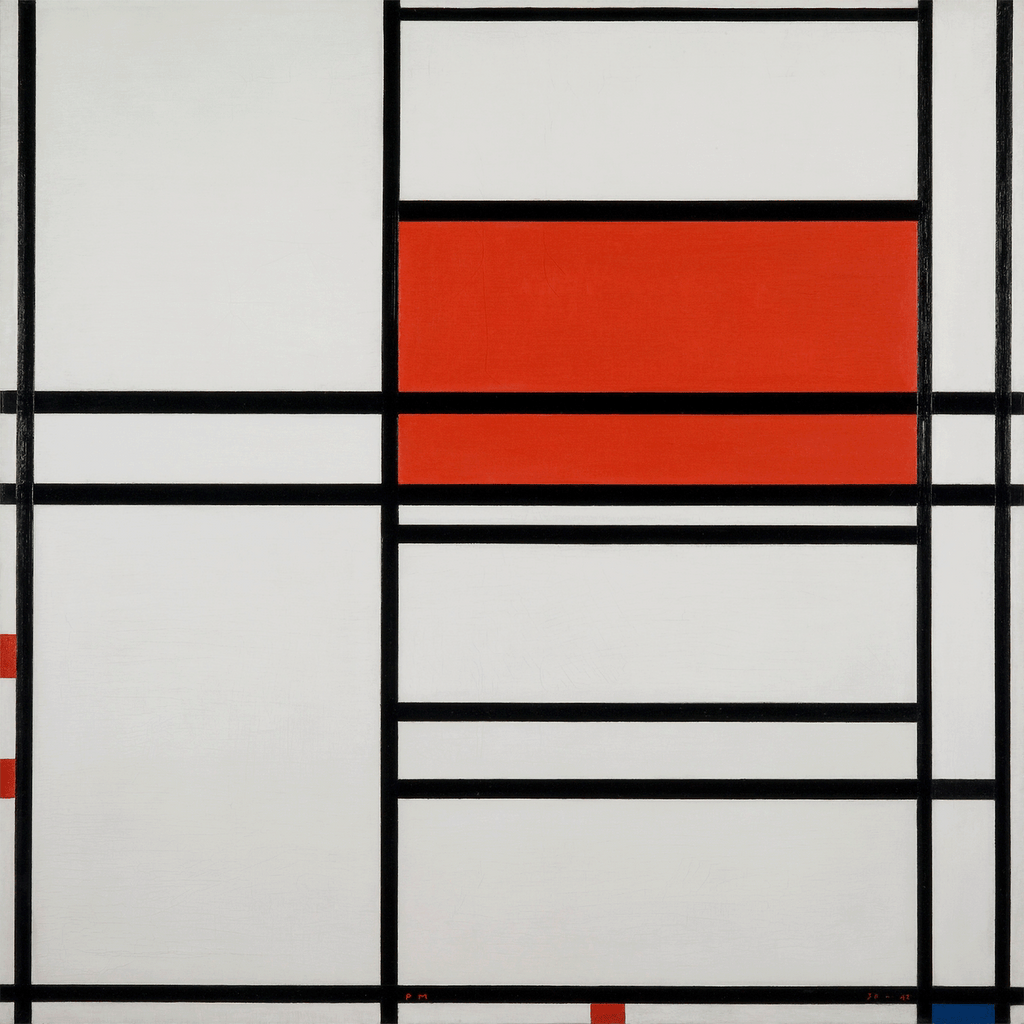 Composition No. 4 with Red and Blue by Piet Mondrian