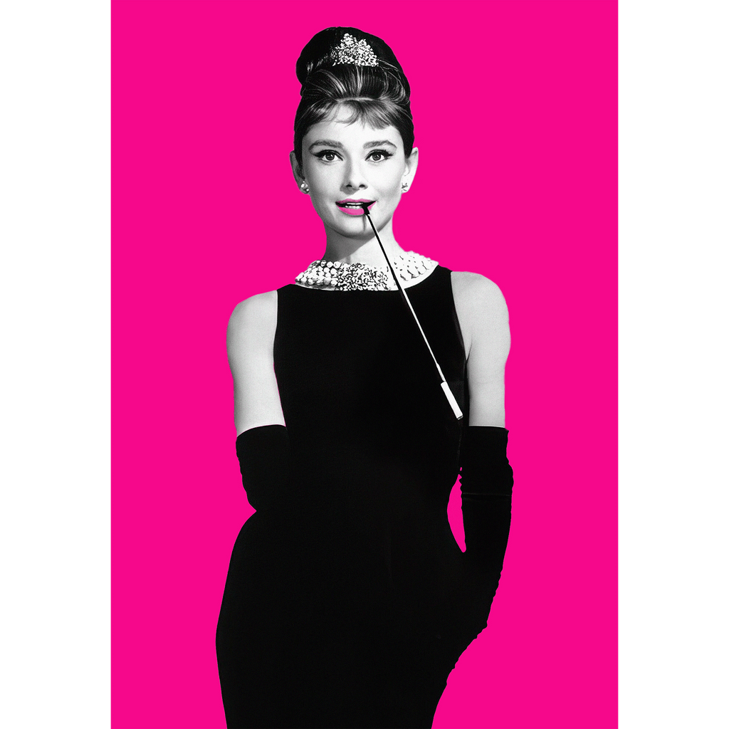 Audrey Hepburn Pop Art Pink - Breakfast at Tiffany's - Movie Art