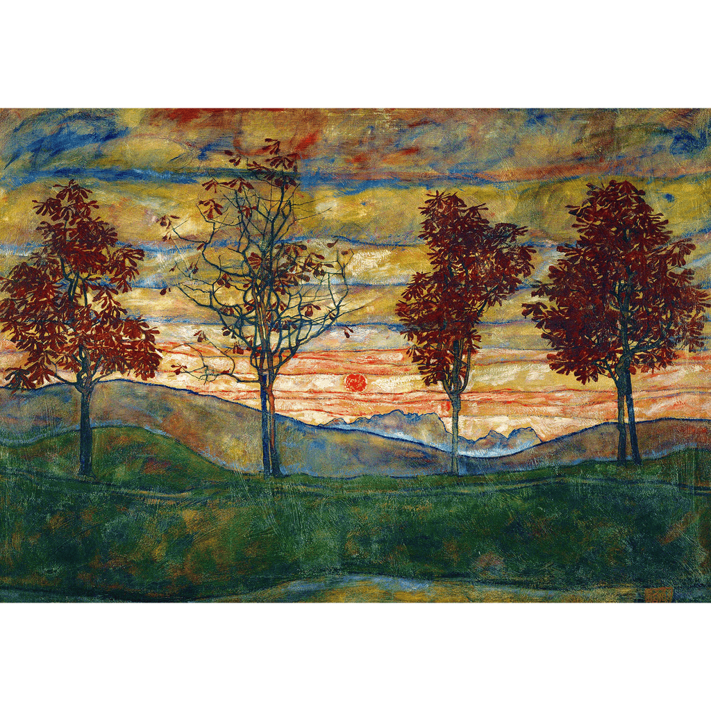 Four Trees - Abstract by Egon Schiele