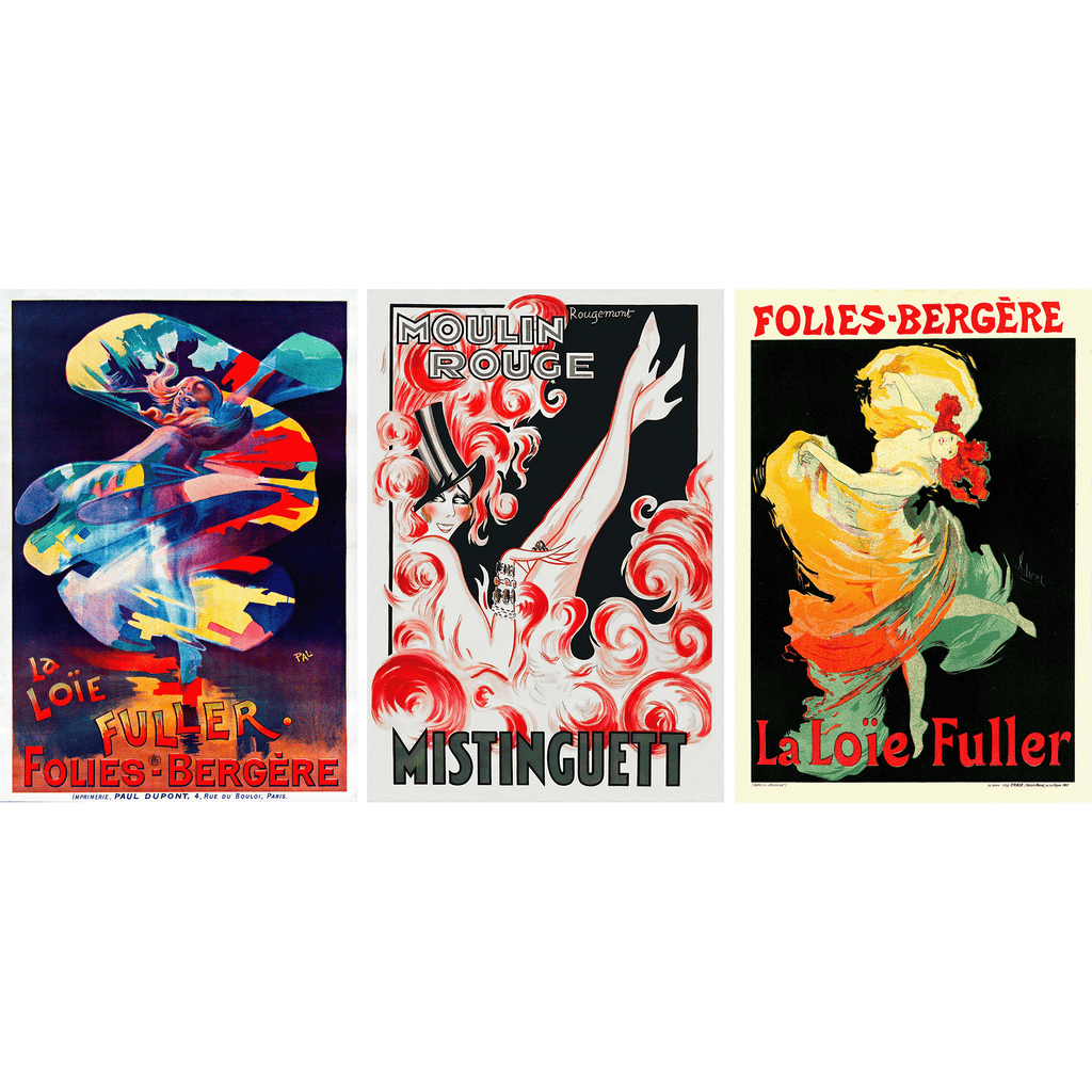 Loie Fuller - Moulin Rouge - Vintage Posters - Dance Print - 3 Piece Wall Art