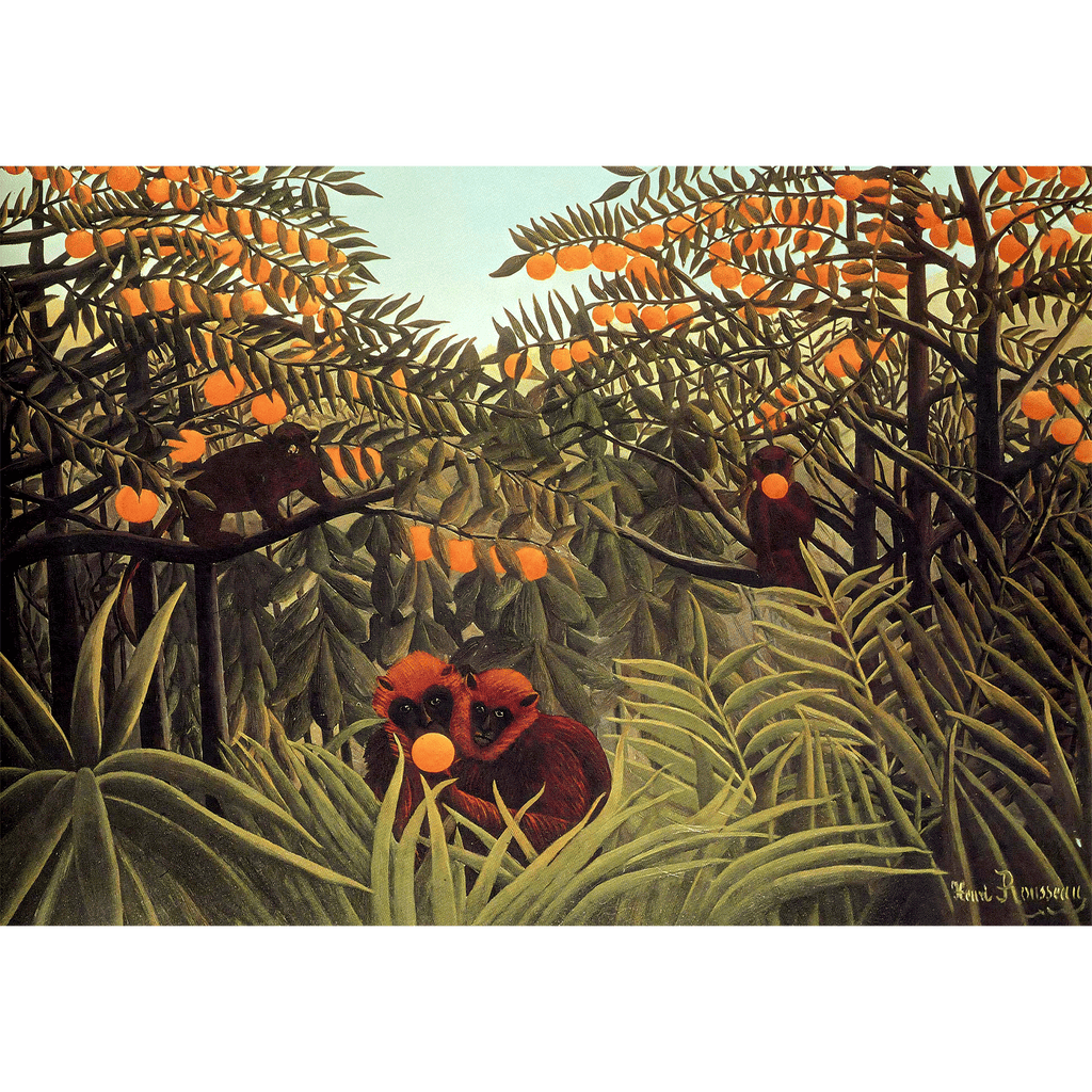 Apes In The Orange Grove by Henri Rousseau