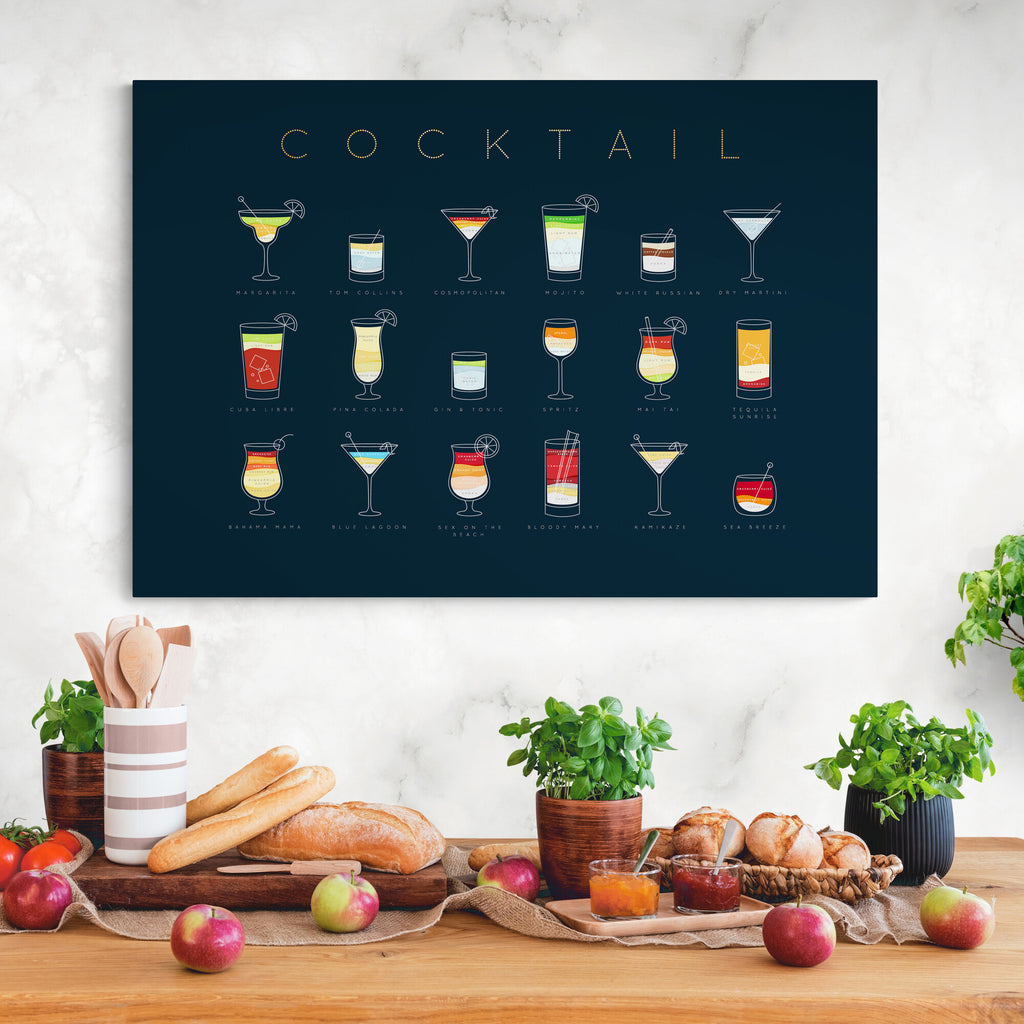Cocktail Ingredients - Kitchen Wall Art