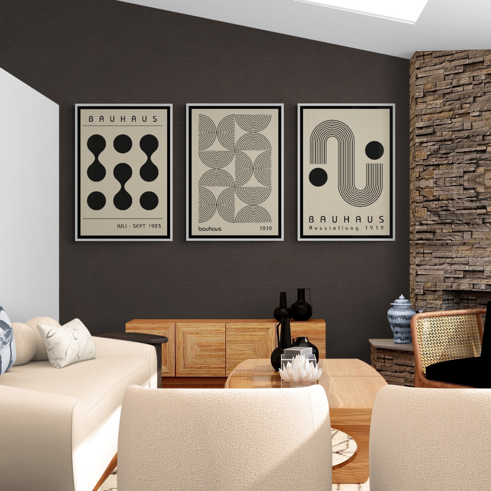 Bauhaus Wall Décor Abstract Modern Prints Set of 3 Prints - Wall Art W – The Art Print Company Bauhaus Wall Décor Abstract Modern Prints Set of 3 Prints - Wall Art W – The Art Print Company