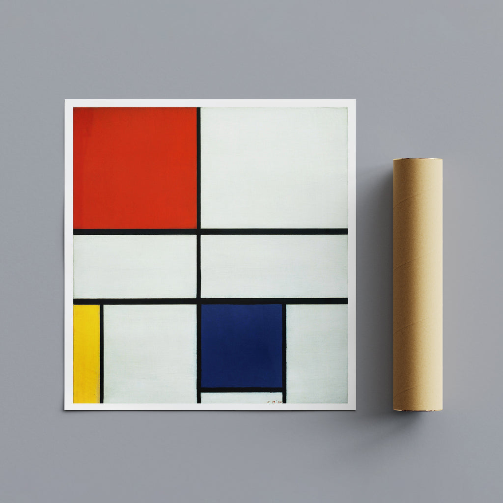 Piet Mondrian Composition - No.III with Red Yellow and Blue 