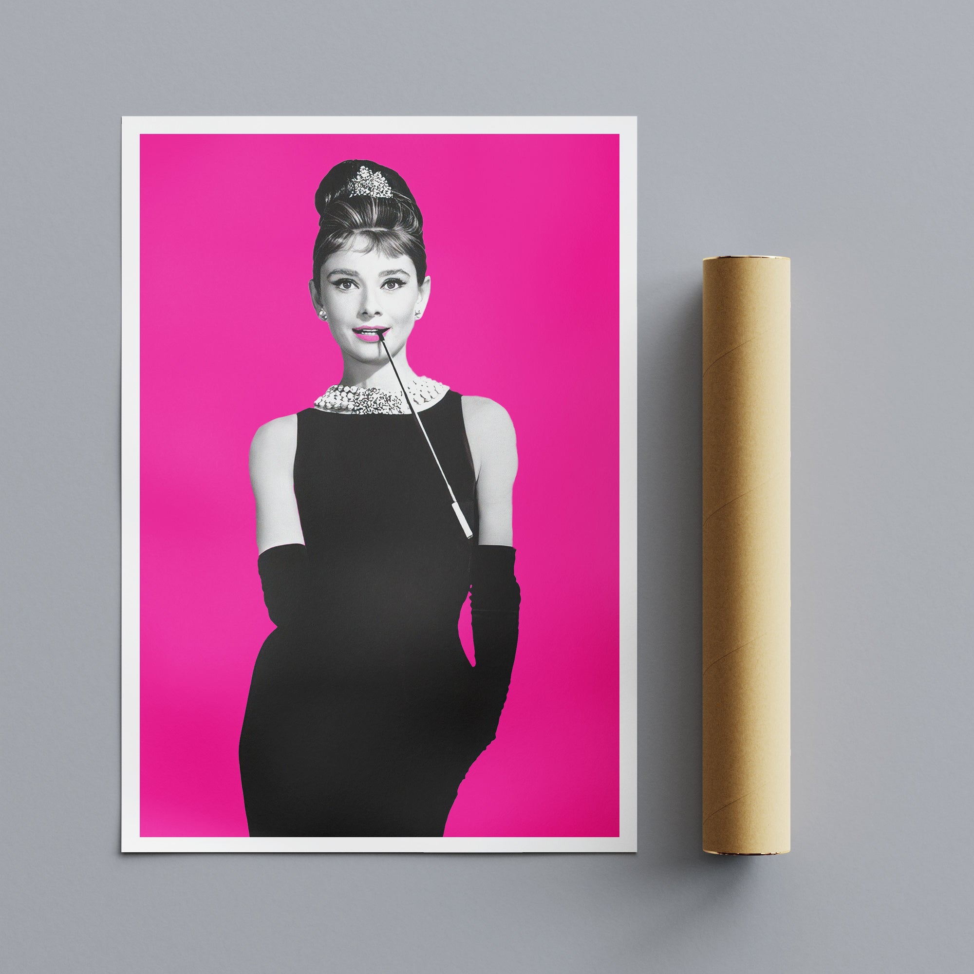 Breakfast At Tiffany's Pink Dress Audrey Hepburn Pop Art Pink