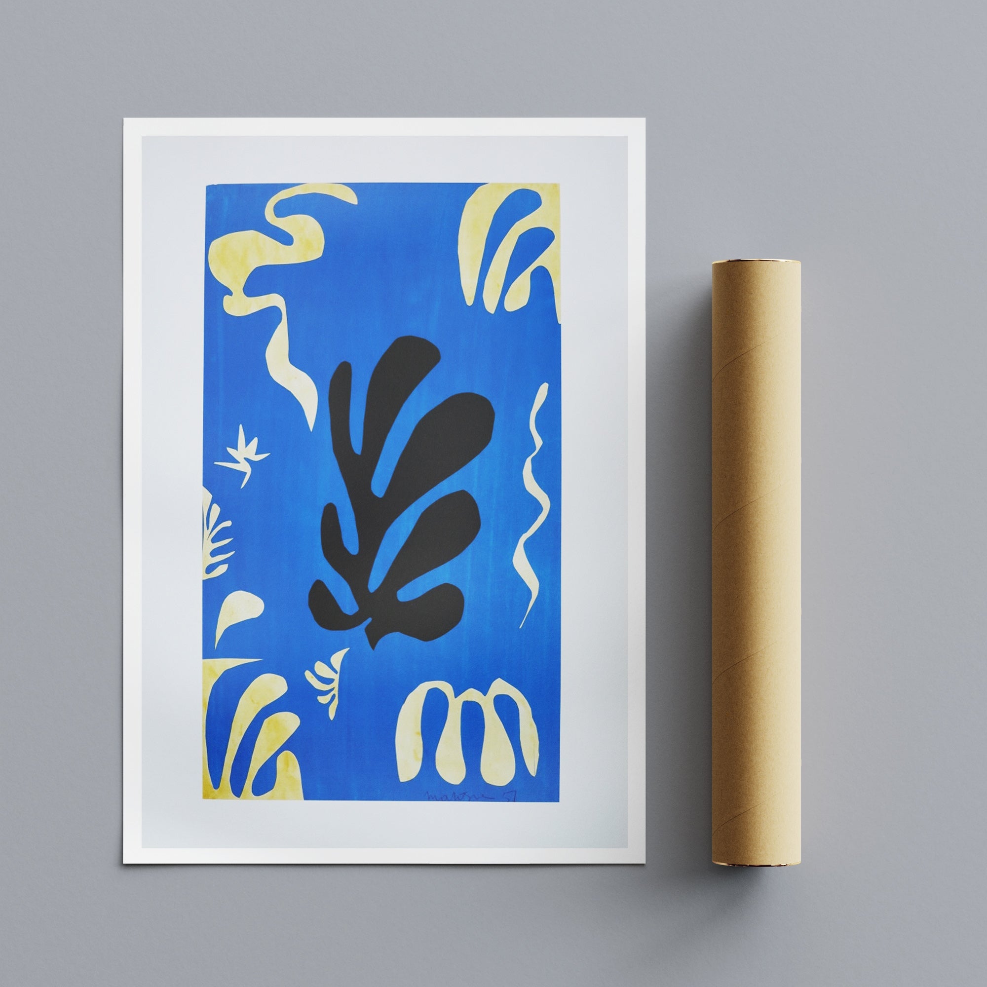 Henri Matisse Composition On Blue Abstract Wall Art Photo Poster Pri