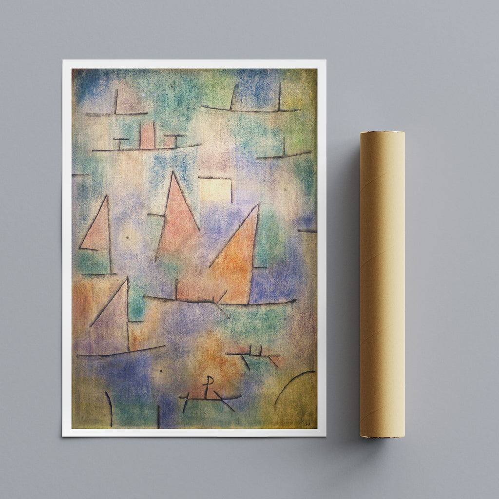 Port With Sailing Ships - Abstract by Paul Klee 1937