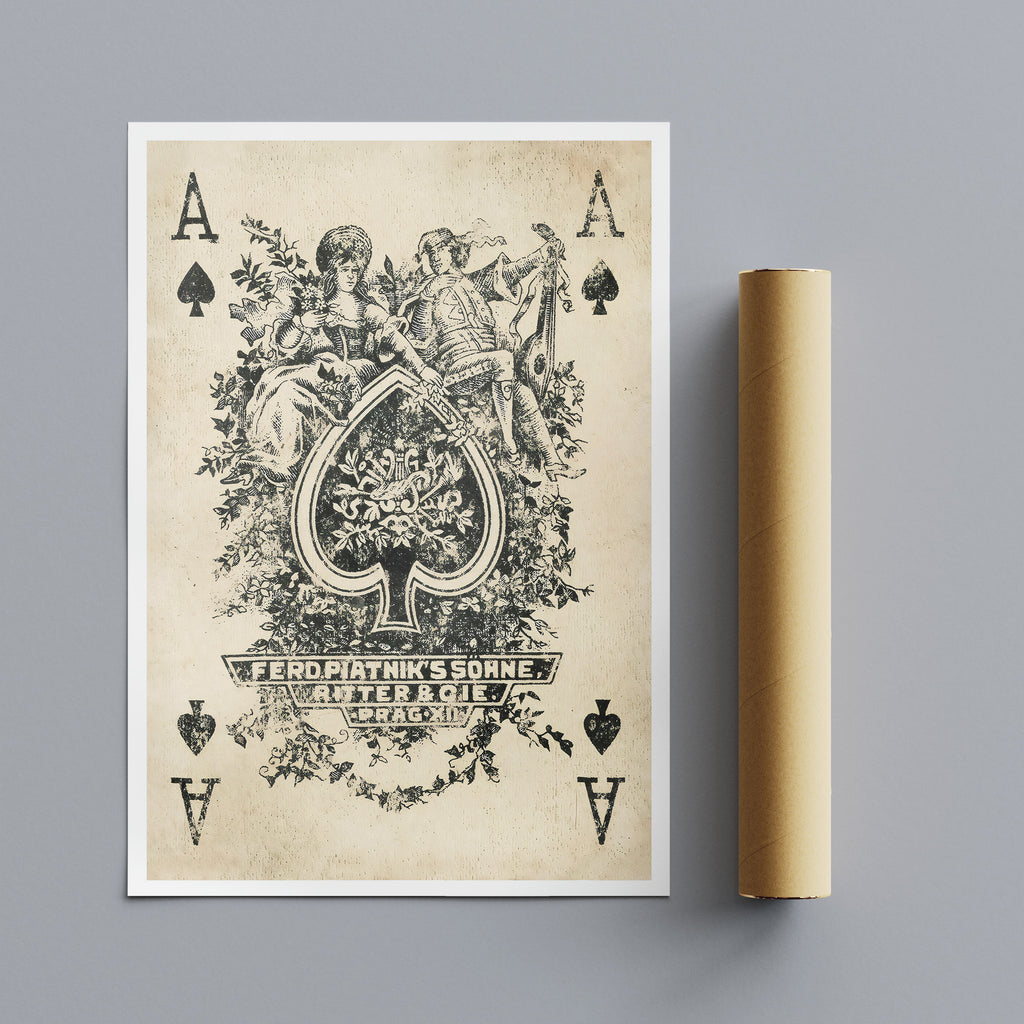 Ace Of Spades Vintage Playing Card