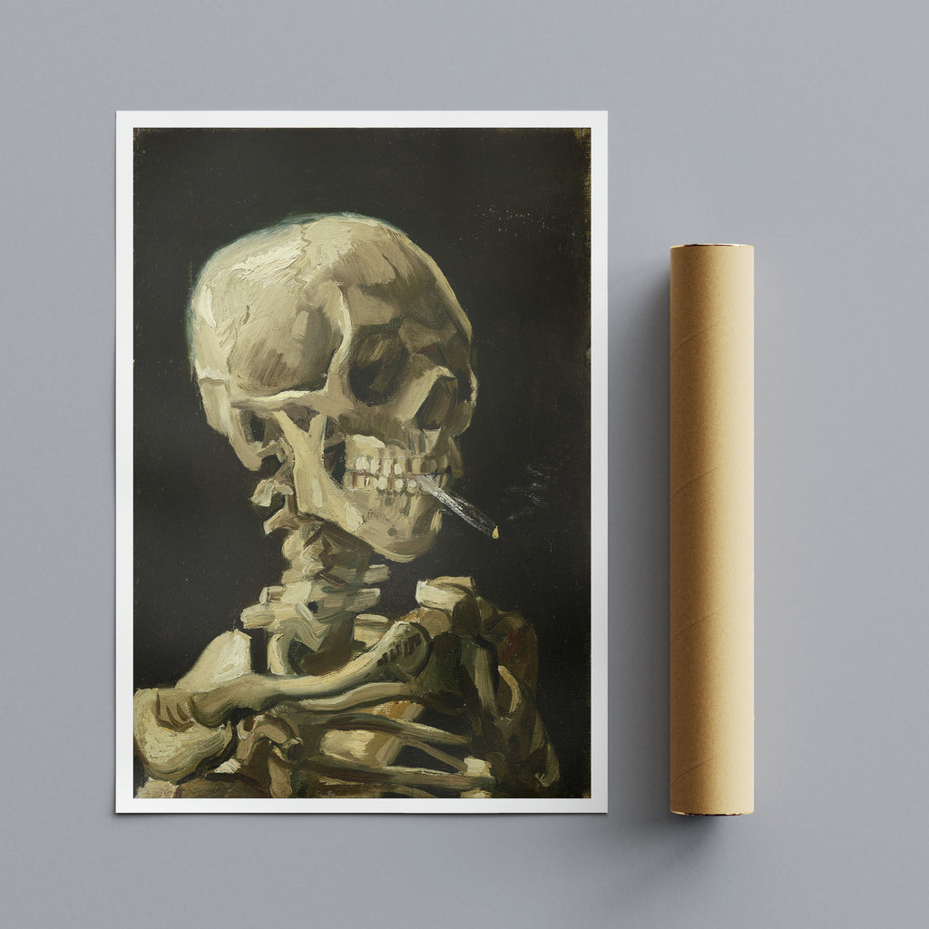 Skull of a Skeleton with Burning Cigarette by Vincent Van Gogh