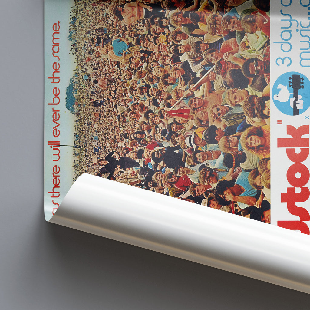 Roll of paper with a colourful collage of people