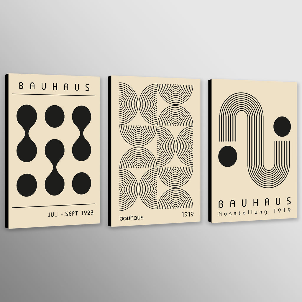 Bauhaus Wall Décor - Abstract Wall Art - Modern Prints - Set of 3 Prints