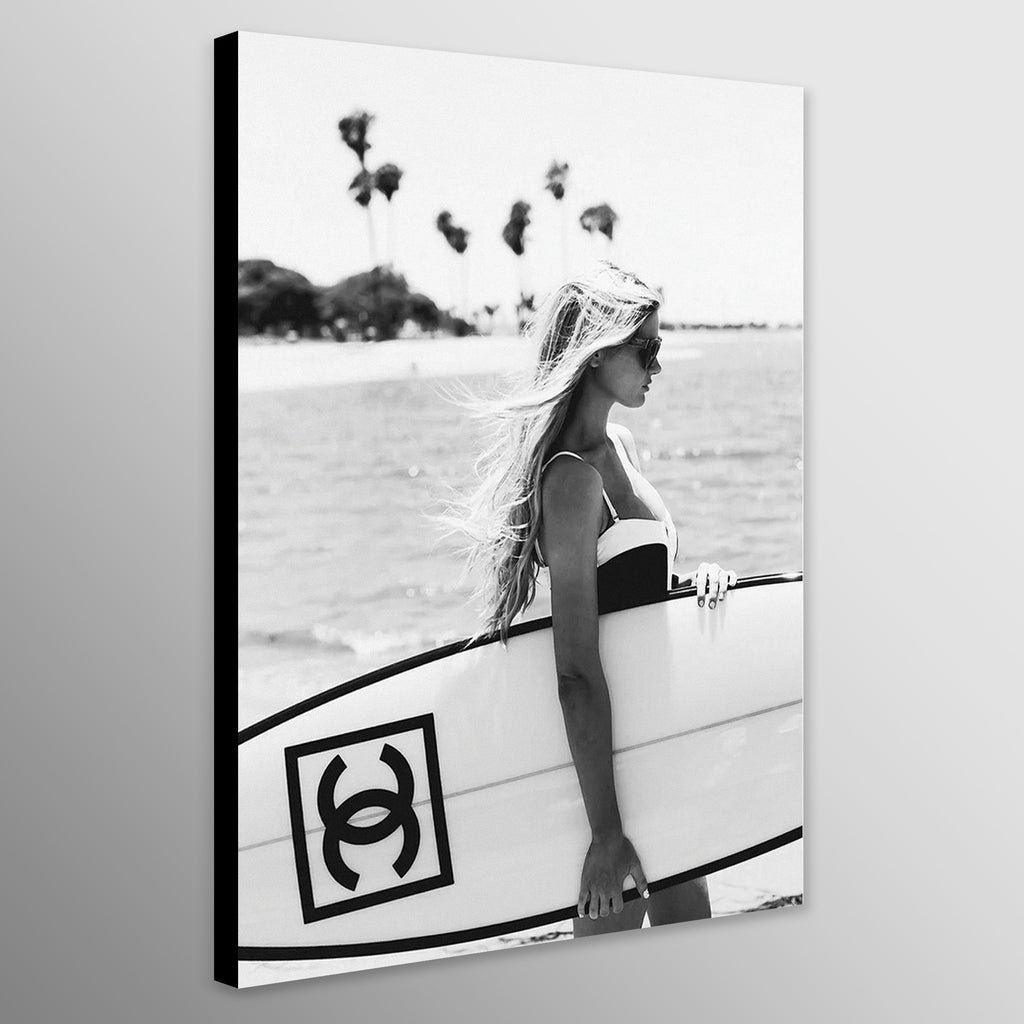 Surfer Girl Surfboard- Monochrome - Fashion