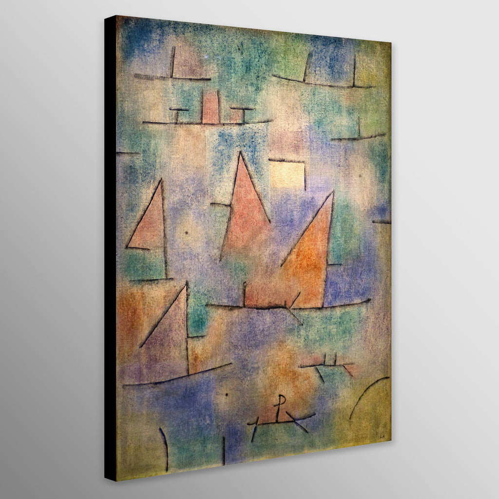 Port With Sailing Ships - Abstract by Paul Klee 1937