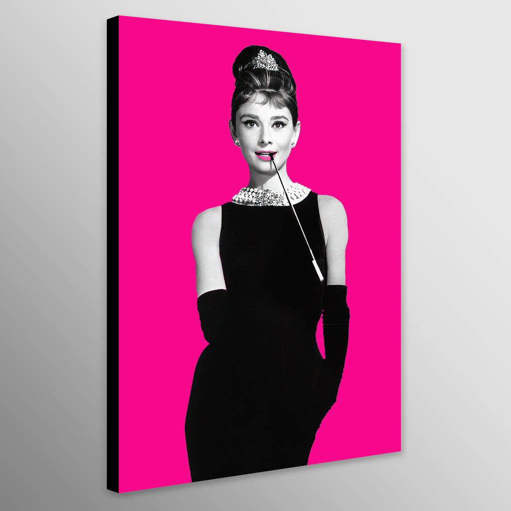 Audrey Hepburn Pop Art Pink - Breakfast at Tiffany's - Movie Art
