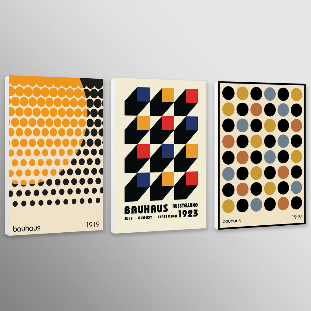 Bauhaus Wall Art - Bauhaus Print - Exhibition Poster - Set of 3 Prints