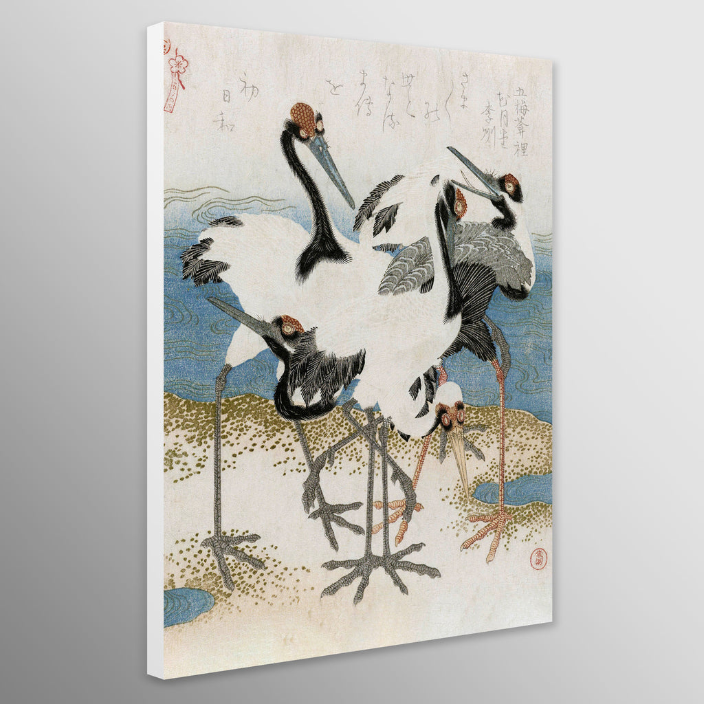 Five Cranes - Vintage Japanese Wall Art by Kubota Shunman