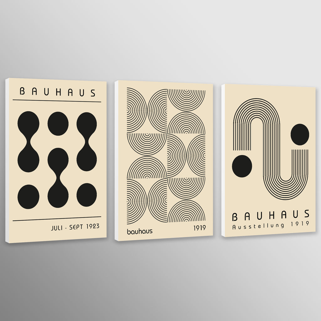 Bauhaus Wall Décor - Abstract Wall Art - Modern Prints - Set of 3 Prints