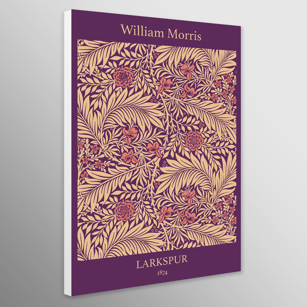 Larkspur Pattern in Purple - Wall art by William Morris 