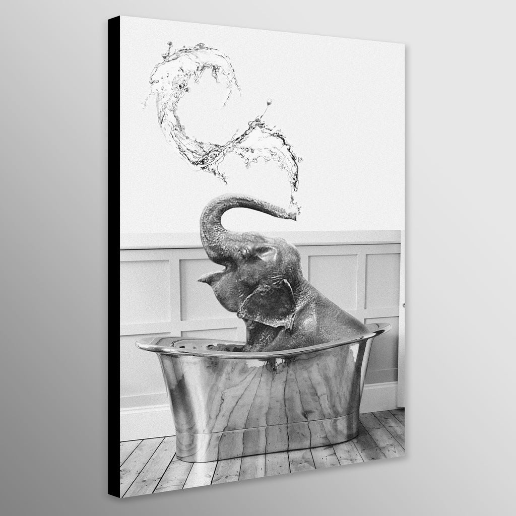 Elephant in Bath Tub - Funny Bathroom Wall Art