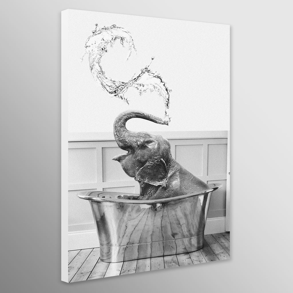 Elephant in Bath Tub - Funny Bathroom Wall Art