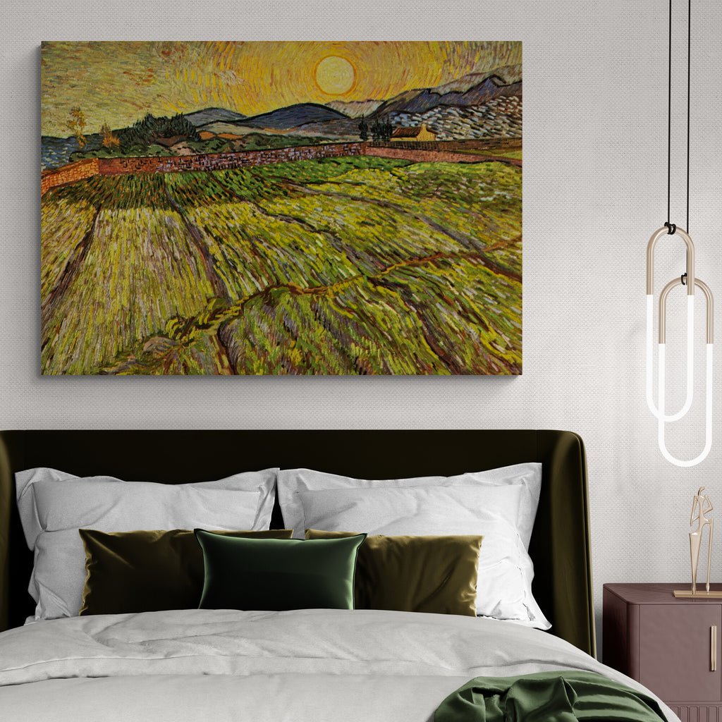 Enclosed Field with Rising Sun The Wheat Field by Vincent Van Gogh Wall Art