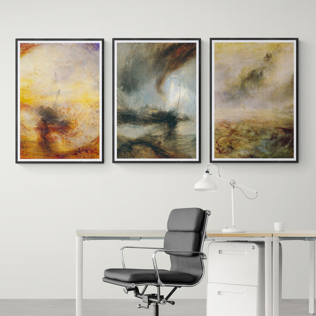 Seascape Storms - Set of 3 prints by J.M.W. Turner