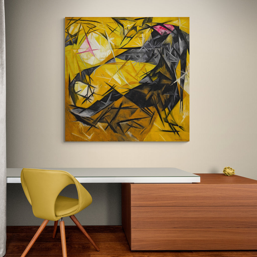 Cats - Abstract - Rose Black and Yellow By Natalia Goncharova