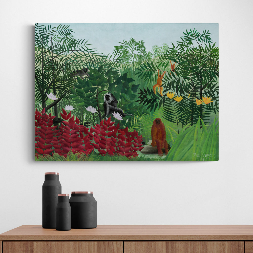 Tropical Forest with Monkeys by Henri Rousseau