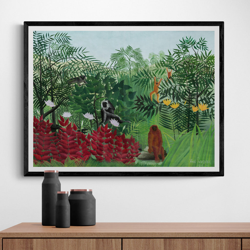 Tropical Forest with Monkeys by Henri Rousseau