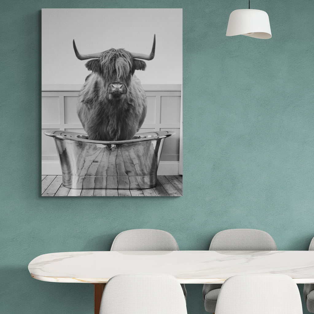 Bull in Bath - Funny Bathroom Wall Art