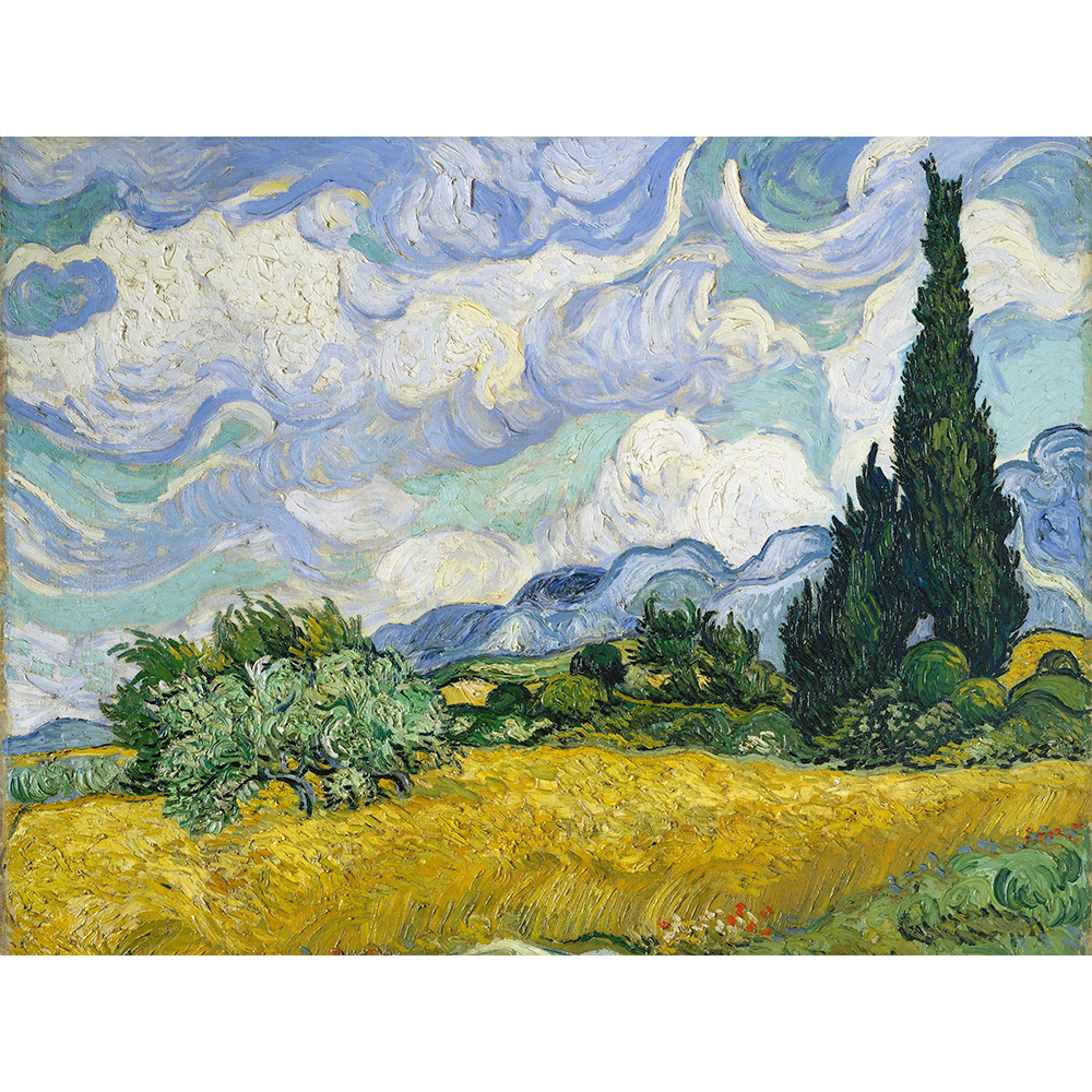 Wheat Field With Cypresses by Vincent Van Gogh Wall Art (1889)