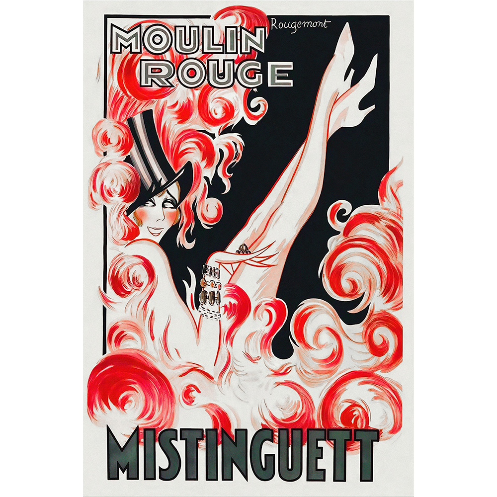 Moulin Rouge Mistinguett Vintage Cabaret Wall Art