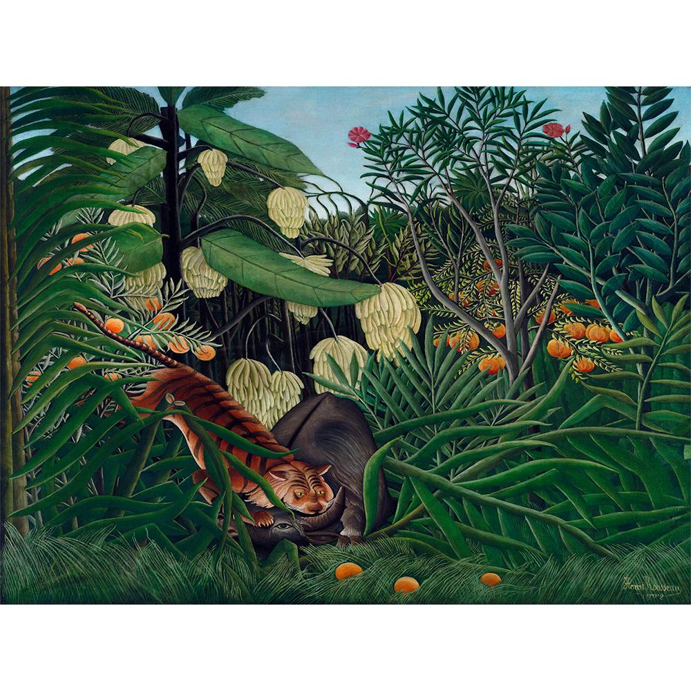 Fight between a Tiger and a Buffalo (1908) by Henri Rousseau