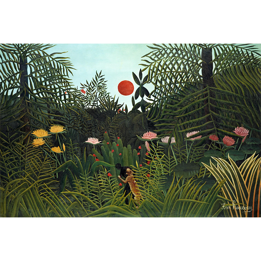 Virgin Forest with Sunset by Henri Rousseau's (1910)