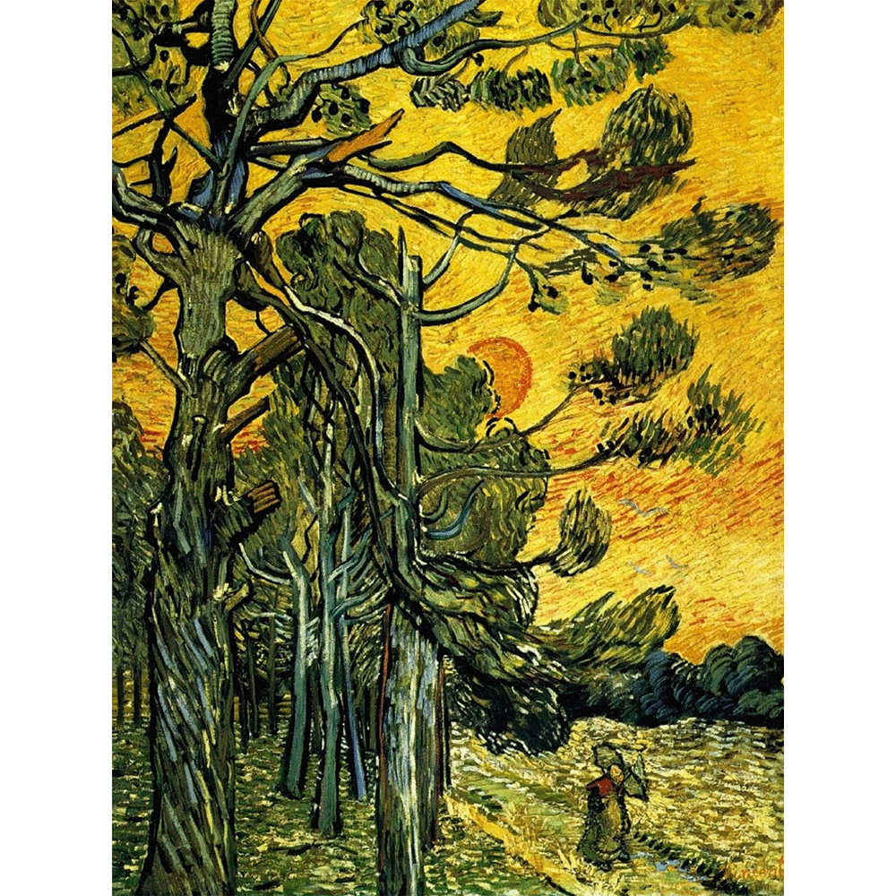 Pine Trees Against An Evening Sky by Vincent Van Gogh